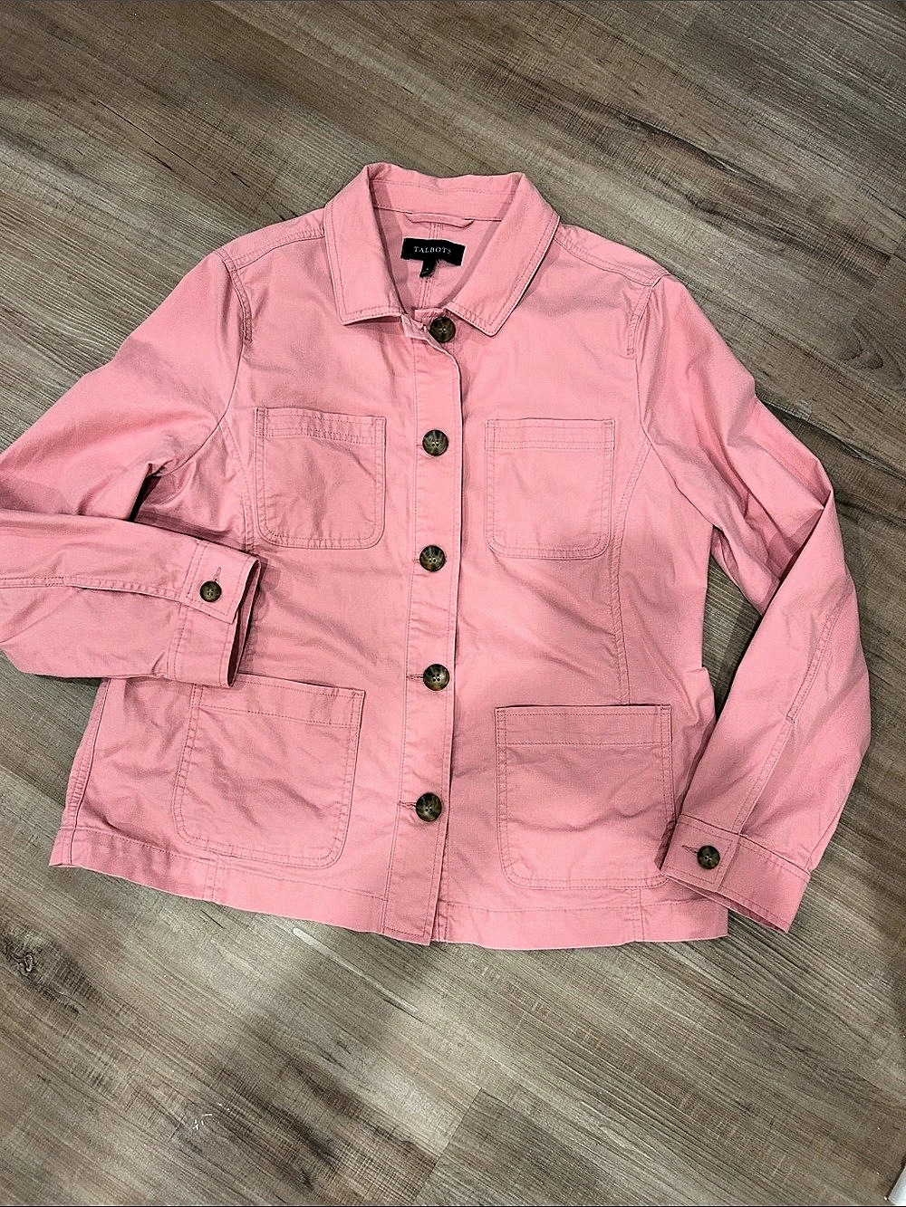 Talbots Pink Utility Jacket Size Large Like New